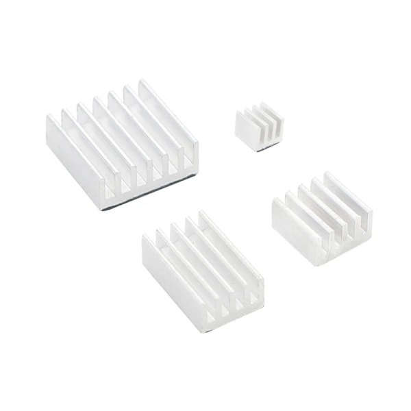 4 st Kylflänsar Aluminium Raspberry Pi 4 Model B Silver Svart