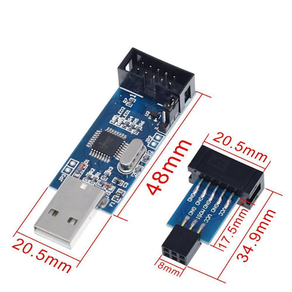 USBASP USBISP AVR Programmer USB ISP USB ASP ATMEGA8 ATMEGA128 Blå