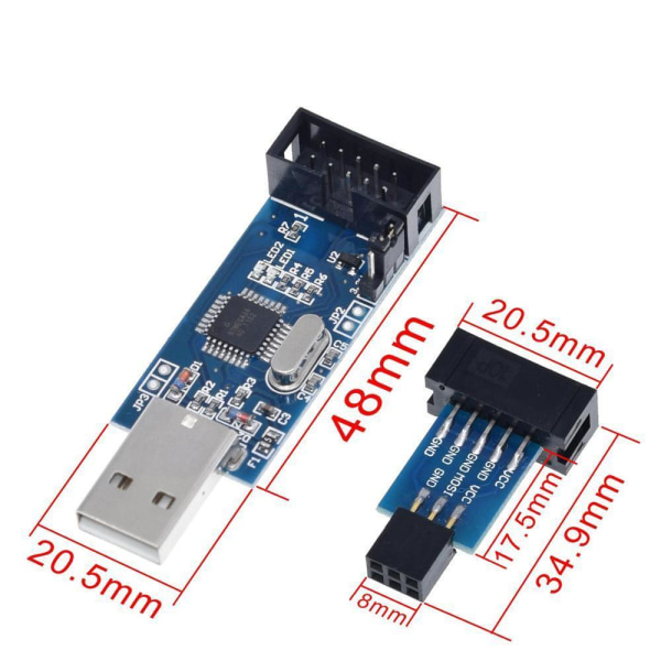 USBASP USBISP AVR Programmerer USB ISP USB ASP ATMEGA8 ATMEGA128 Blue