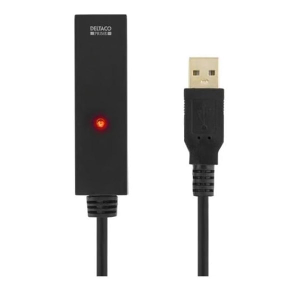 Deltaco 20 m förlängningskabel för USB 2.0 (USB2-EX20M) Svart one size
