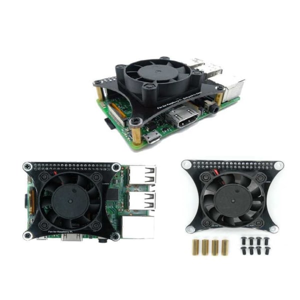 Kontrollerbar blæser Raspberry Pi 2B/3B/3B+ Black