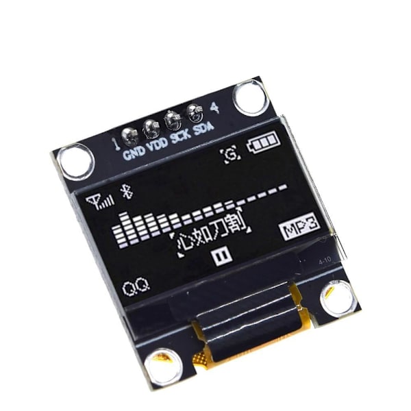 Vit OLED Skärm / Displaymodul 0.96" 4 pins 128X64 Svart