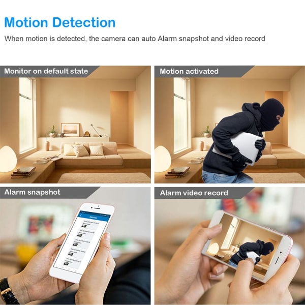WiFi Motion-aktiveret spionkamera "Verdens mindste" med batteri Black