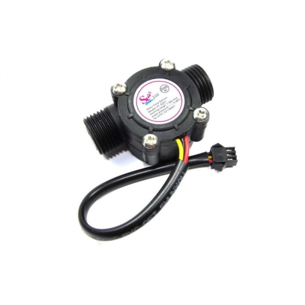 Water Flow Meter Hall Effect Counter Sensor. Model: YF-S201 Svart