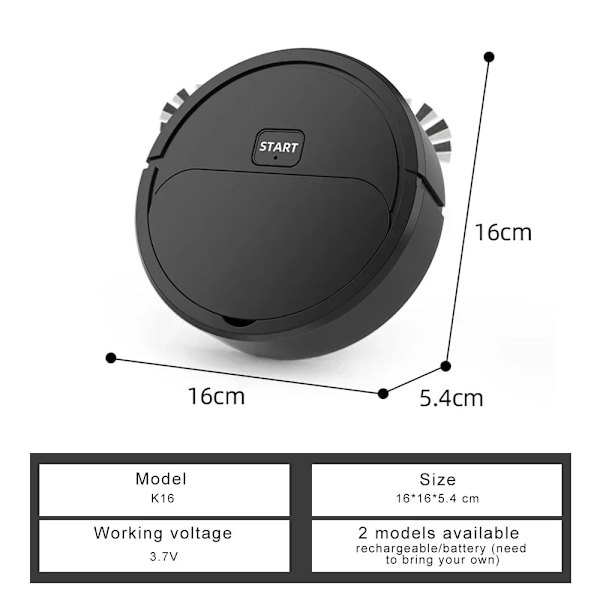 K16 Mini Robotdammsugare - Vit