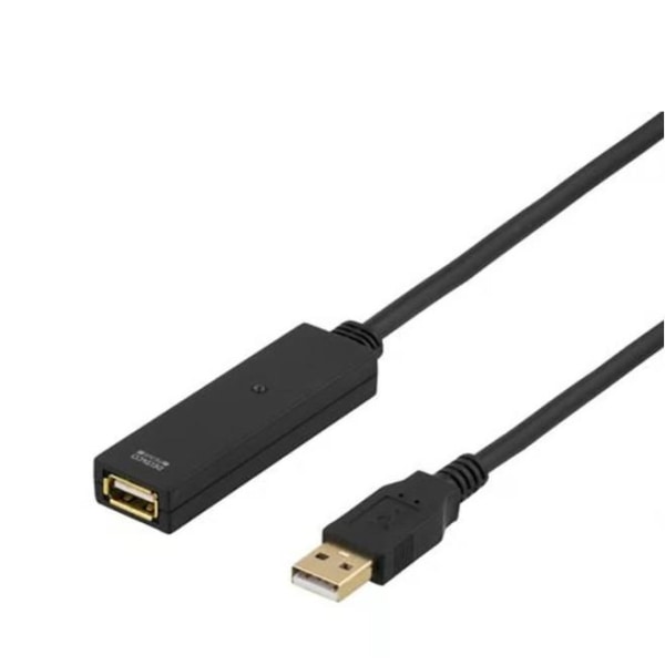Deltaco 20 m forlængerkabel til USB 2.0 (USB2-EX20M) Black one size