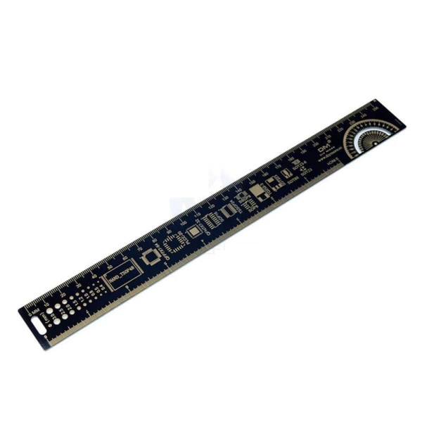 25 cm PCB / Mønsterkort Linjal / Linjal Black