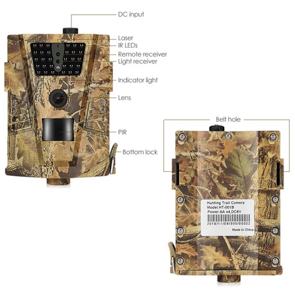 Suntek HT-001B IP54 Vattentät Nightvision Åtelkamera /Jaktkamera Multicolor one size