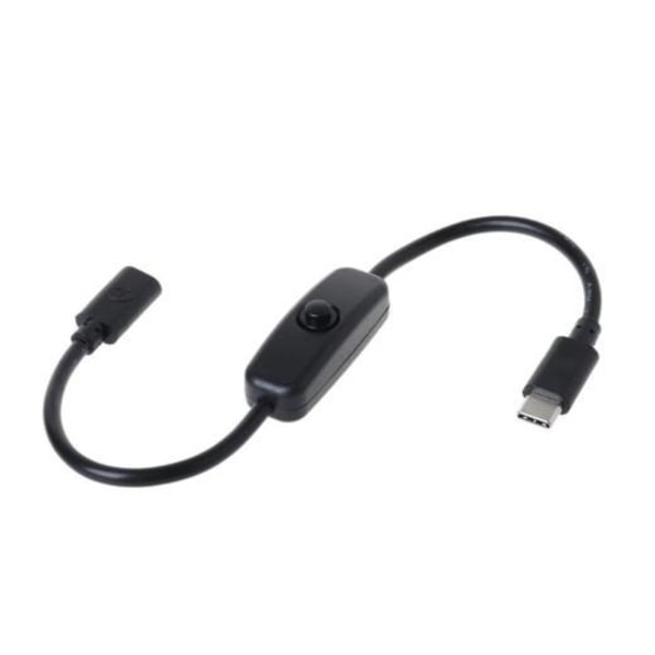 Kaapeli on-off-toiminnolla Tyyppi USB C Uros-naaras C Black one size