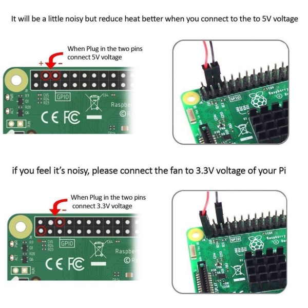 5V 0.2A Fläkt / Processorfläkt Raspberry Pi Svart