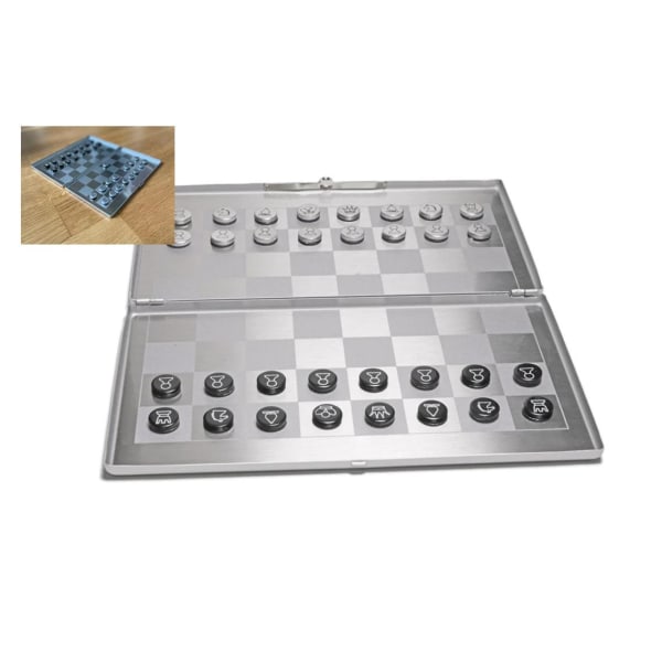 Magnetisk sjakk / reisesjakk i lommeformatspill Silver