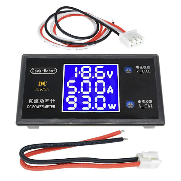 DC 100 10A 1000W Digital Voltmeter Ampeter Wattmeter Spänningsmätare Black