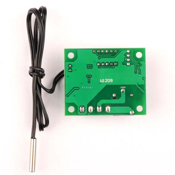 Termostat W1209 DC 12V Temperaturkontroll LED Lesekabel Green
