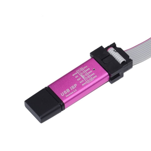 USB ISP USBASP ASP ohjelmoija 51 ATMEL AVR + kaapeli Purple