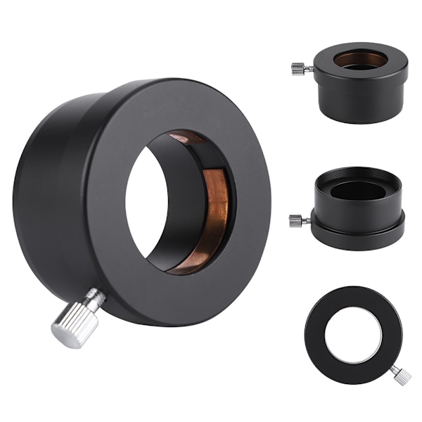 2\" til 1,25\" Teleskop Okular Mount Adapter Sort Metal Tilbehør Adapter