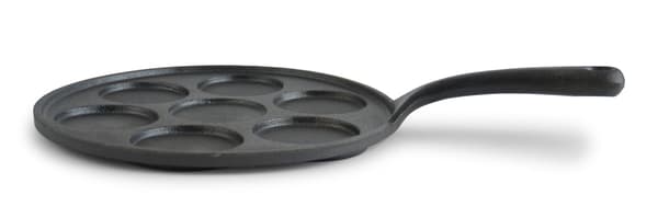 【03】Pandekagepande støbejern klassisk 24 cm Sort Black Runda 24 cm