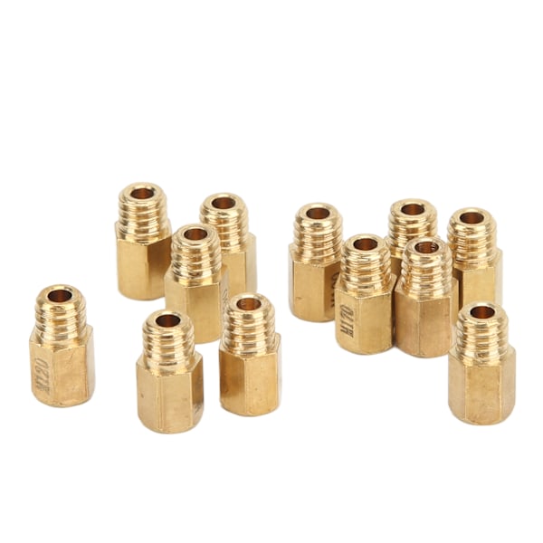 12st Förgasare Huvudmunstycke Kit 90‑200 Metall Guld Robusta Förgasarmunstycken för Mikuni VM TM TMX