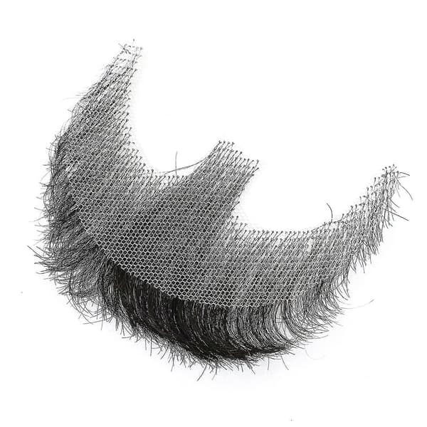 Falsk skæg Realistisk 100 % Ægte Hår Helt Håndbundet Goatee Sort Til Mænd Makeup Underholdning/Drama (hz03)