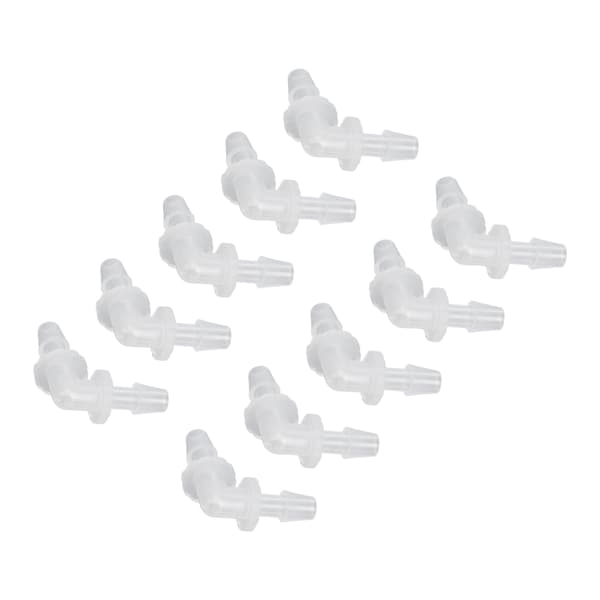 10 st Rörböj Förbindningsstycke 90 Grader Adapter L-form Lik Diameter Plastkopplingar 4.8mm