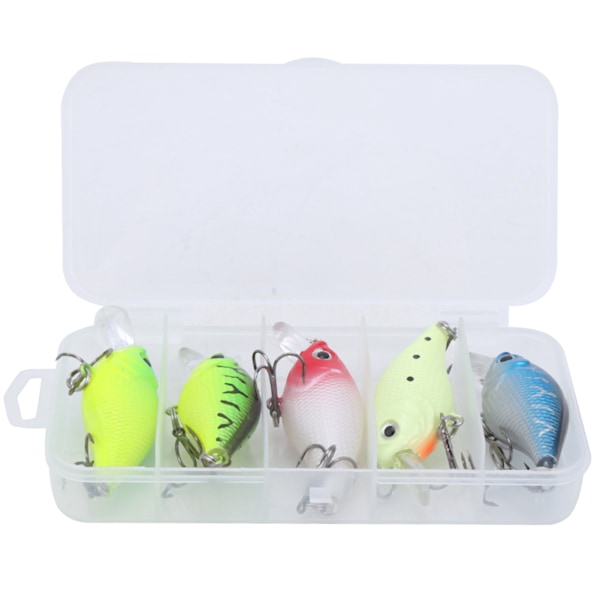 5 st Fisklockar Set Konstgjorda Färgglada Små Tjocka Fiskbeten Kit Fisketillbehör
