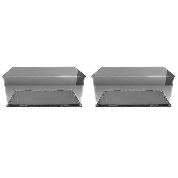 2X Transparent Leksaksbilsmodell Varm Dammtät Display Skyddslåda, Lämplig för 1/18