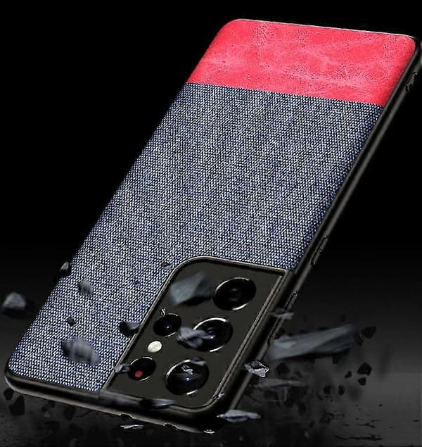 stofetui kompatibelt med samsung galaxy s21 ultra Blue Red