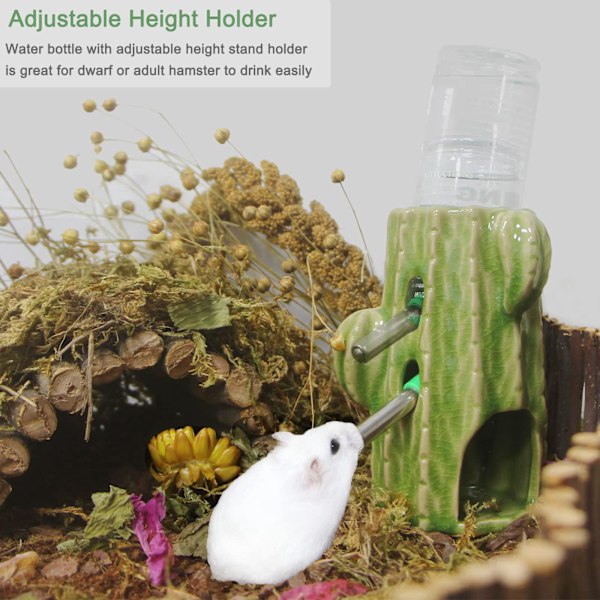 1 grön 2 i 1 kaktus vattenflaska hamster vattenautomat vertikal