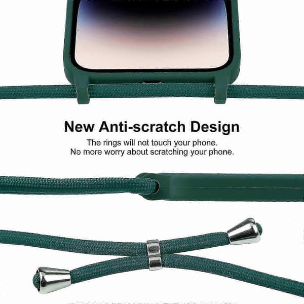 Skulderremsetui med flydende silikone til 14 Pro - HK603 Clover Green