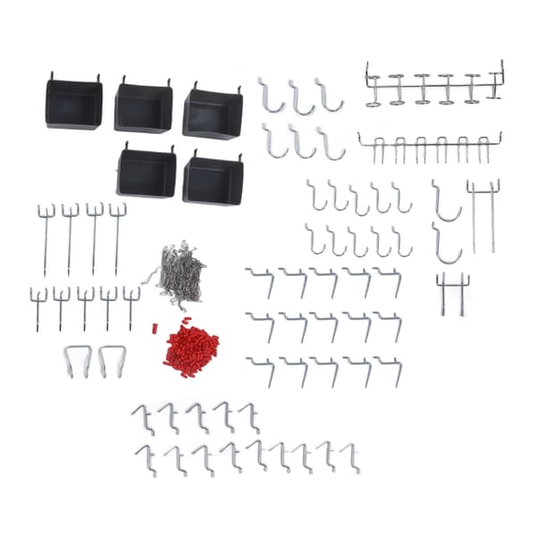 114 stk. Pegboard Krog Sortiment Værktøjsopbevaring Organizer Sæt Kit til Hjemmeværksted