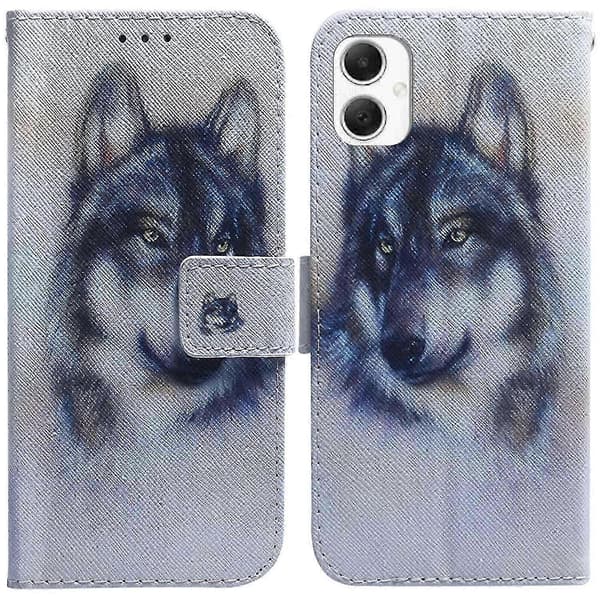 Samsung Galaxy A06 4G -lompakkokotelo kuvaprintillä, nahkainen puhelinkuori Multicolor Wolf