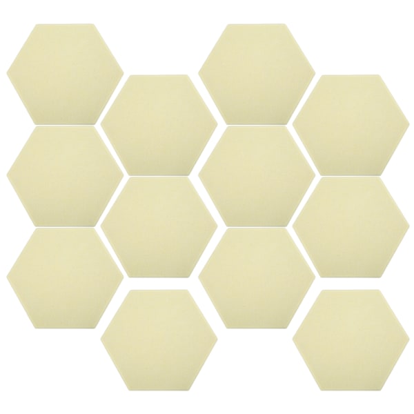 12 st Ljudabsorptionsskiva Hexagon Självhäftande Akustikpaneler Kilformade Väggar Ljudisolerad Inhägnad Ljusgul