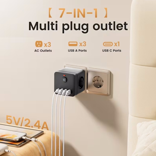 7-i-1 europæisk standardadapterstik