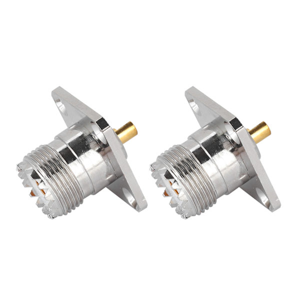 2 st UHF Hona SO239 4 Håls Socket Panel Chassi RF Koaxial Adapter Kontakt