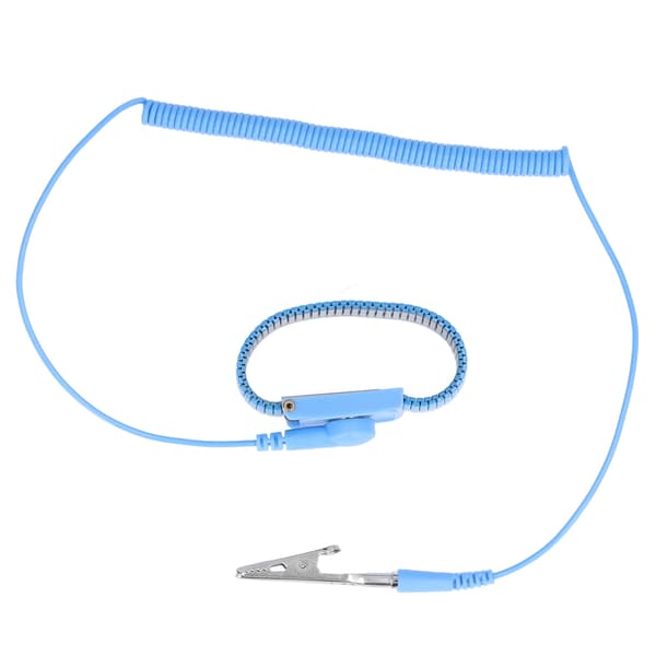 Antistatisk håndledsrem ESD jordforbindelse metalarmbånd 1,8 m lang ledning til værksted blå armbånd