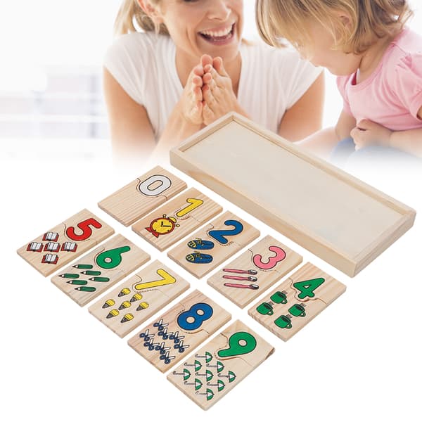 3-pack Träsäkra Färger Barnpussel Intelligens Liten Nummerinlärningsbräda