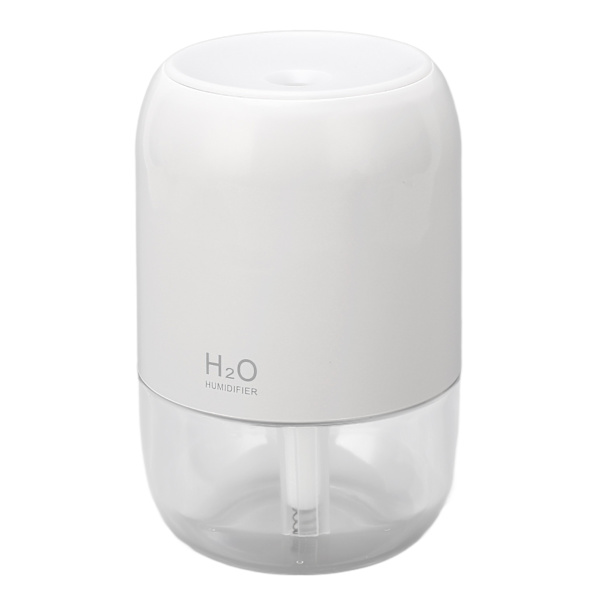 200ml Aromaterapi Diffuser Aroma Diffuser Aromaterapimaskin Mist Luftfuktare med 7 Färgglada Stämningsljus för Hushåll Sovrum Bil Skrivbord Vit