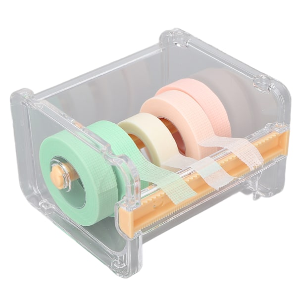 Transparent Multi Masking Tape Cutter Dispenser Synlig Rullteiphållare för Hemmakontor Skola Orange