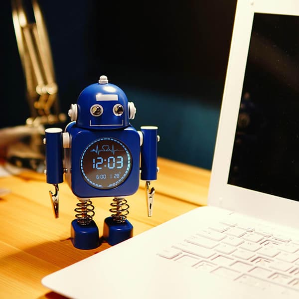 【03】Robot för Smart Digital Väckarklocka med Snooze-läge Temperaturvisning för Flickor Pojkar Vakna Sovrum för Tid Cloc [db] Deep Blue