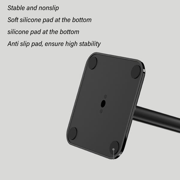 Metal Bar Headset Holder med afrundede hjørner og skridsikker base - Sort