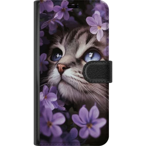 【03】Kompatibelt pungcover til Apple iPhone 13 Kat og Blomster Plånboksfodral