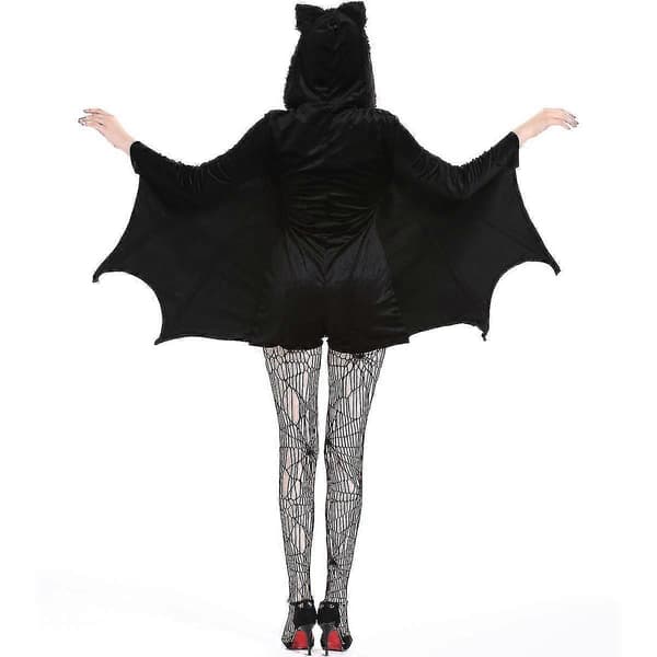 Stor Halloween Dam Fladdermuskostym Cosplay Siamesisk Vampyr Häxa Mörk Fladdermus Uniform Kostym 2XL