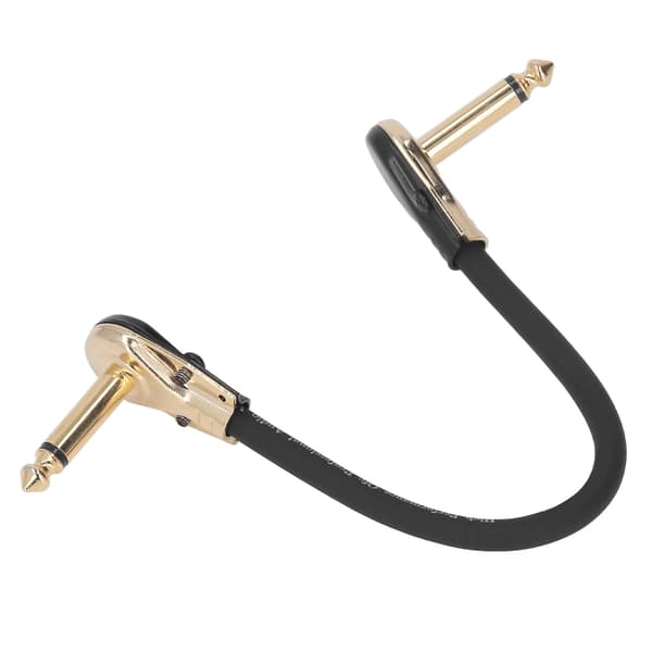 Gitarr Patch Kabel 15 cm Rätvinklig Brusreducering Anti-störning Platt Ände Effektpedal Kabel