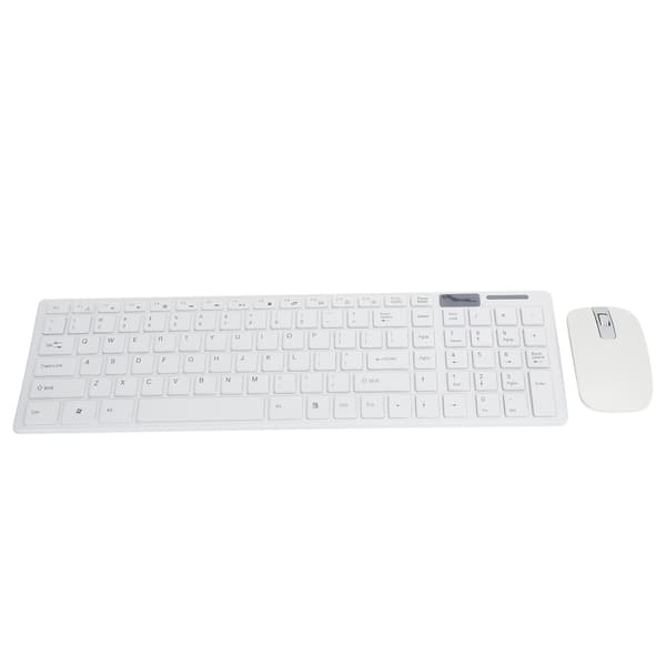 Trådløst mus- og tastatursæt 10m Fjernforbindelse Smart Sleep Fingerboard og musekombination til IOS/Windows/Android Hvid