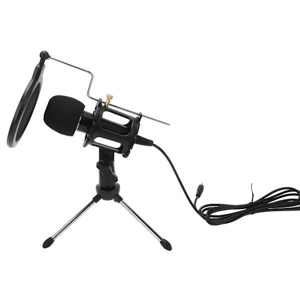 USB Dator Mikrofon Kardioid Kondensatormikrofon Kit med Vikbart Stativ för Studioinspelning