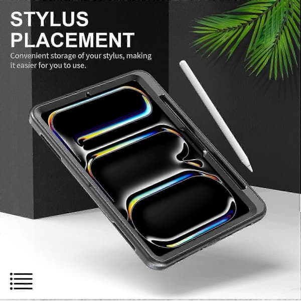 Til iPad Pro 13 (2024) Etui Støttefunktion PC + TPU Robust Beskyttelse Med Skulderrem - Blå, zxl Black