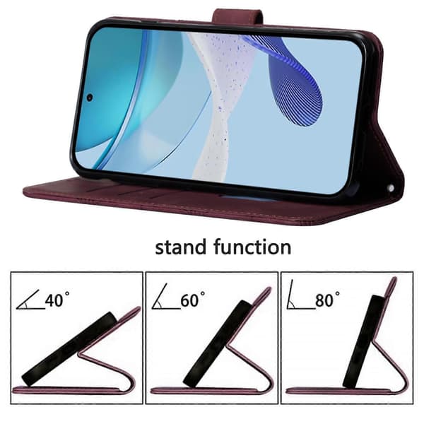 【03】Crossbody 3D-præget Flip Læder Telefonetui, Brun Brown For iPhone 16e