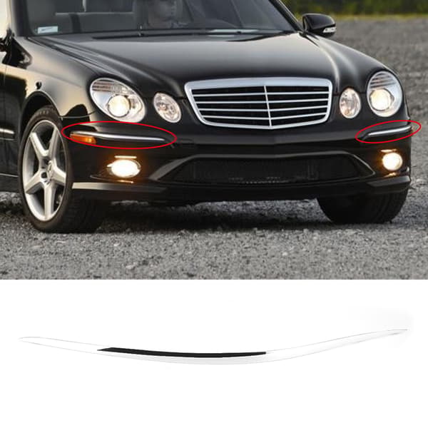 Främre stötfångarlist kromlist passar för Mercedes Benz W211 E-klass E320 E350 E550 E63 AMG (Höger 2118852421)