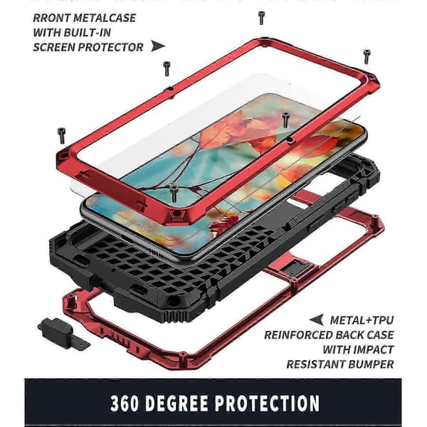 Til Samsung Galaxy S21+ 5G R-JUST Metal + Silikone Cover Red