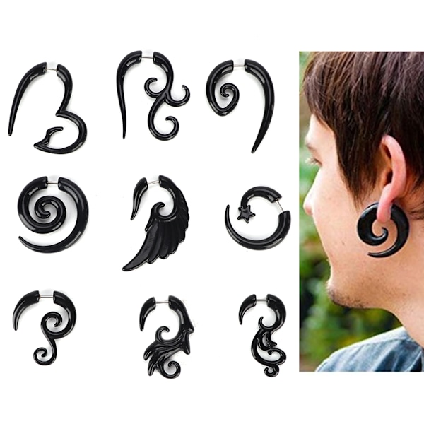 9 st / Set Akryl Örhängen Punk Stil Öronstift Piercing Smycken