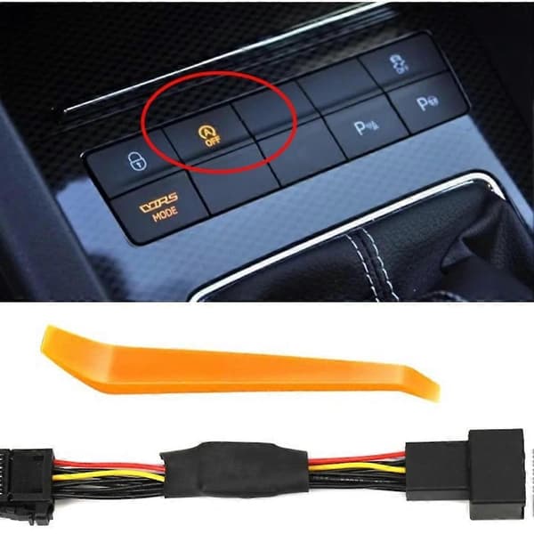 【03】För Skoda Octavia Automatisk Stopp Start System Avstängningsenhet med Vippströmbrytare Kontrollsensor Plug Kabel Tre Lägen Black